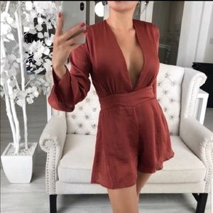 EkAttire reposh Celine Marsala Romper